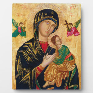 Placa Expositora Our Lady of Perpetual help Virgin Mary Icon Russia