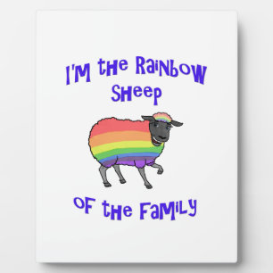 Placa Expositora Oveja arcoiris de la familia
