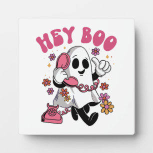 Placa Expositora Oye Boo - Fantasma Groovy de Halloween