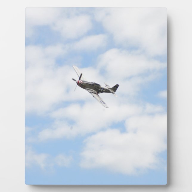 Placa Expositora P51 Mustang en vuelo (Frente)