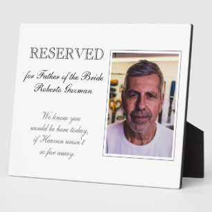 Placa Expositora Padre de Boda de memoria reservada para novias