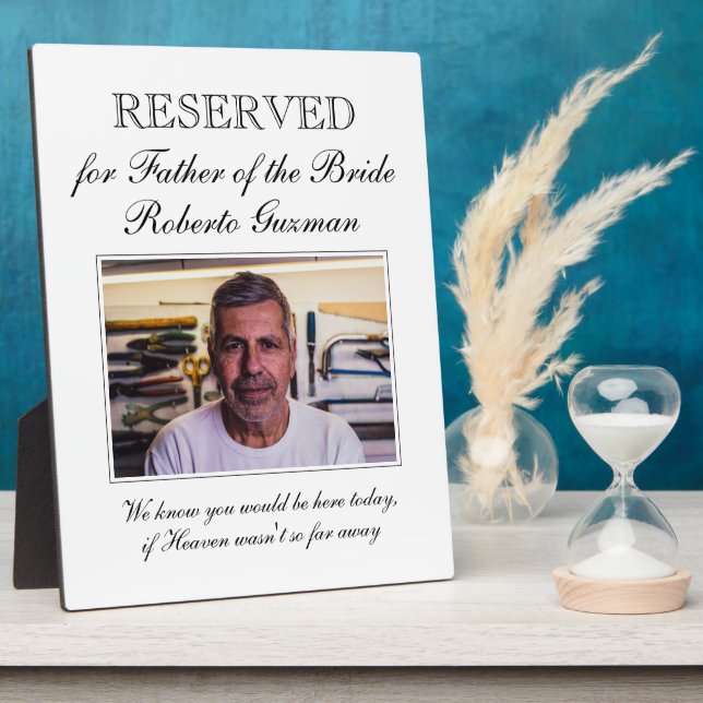 Placa Expositora Padre Del Boda De La Foto De La Novia (Lado)