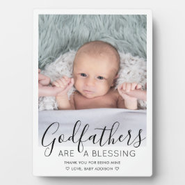 Placa Expositora Padrino Gracias Christening o Baptism Photo