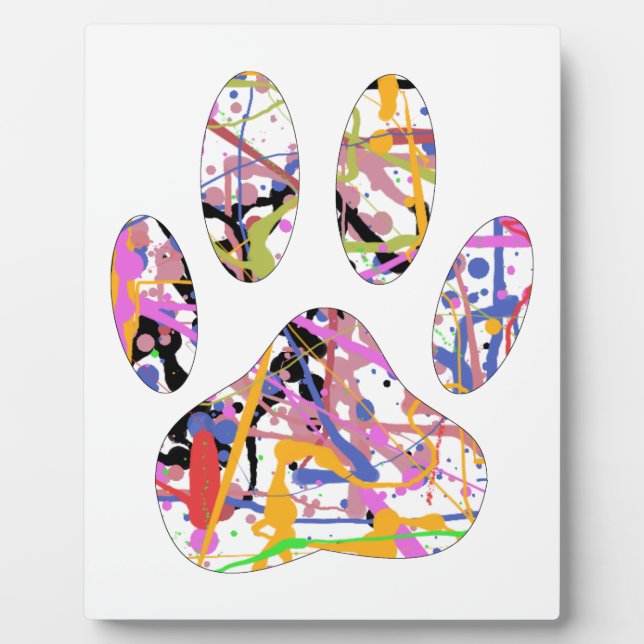 Placa Expositora Paint Splatt Dog Paw Print (Frente)