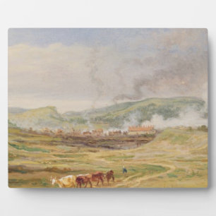 Placa Expositora Paisaje cerca de Swansea, Gales del Sur (petróleo 