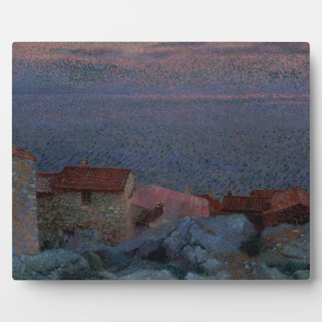 Placa Expositora Paisaje costero (aceite sobre lienzo) (Frente)