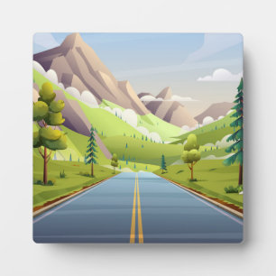 Placa Expositora Paisaje de carreteras asfaltadas