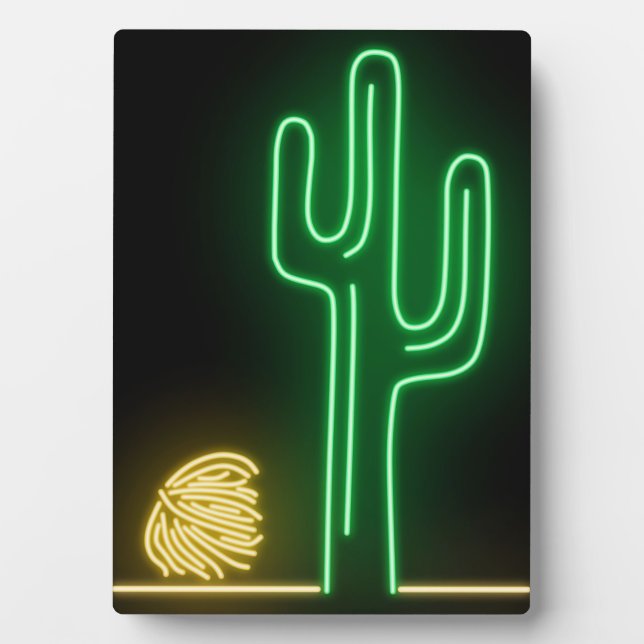 Placa Expositora Paisaje del desierto Rótulo Neon (Frente)