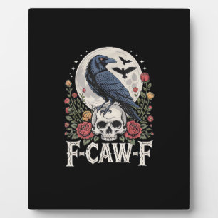 Placa Expositora Pájaro Cuervo Divertido F-Caw-F Graznando Grunge R