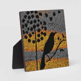 Placa Expositora Pájaro en la llanura de las plumas con caballete