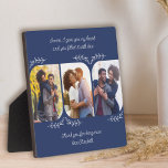 Placa Expositora Palabras de amor para el esposo 3 Colaje de fotos<br><div class="desc">Regalo de placa de foto elegante para su esposo, parejas o alguien especial o es igualmente fácil personalizar para un miembro de la familia. La plantilla de la foto muestra 3 de sus fotos favoritas en formato vertical con esquinas redondeadas. Letra con redacción amorosa en escritura clara y manuscrita, que...</div>
