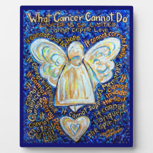 Placa Expositora Paleta de poema de pintura Angel de Cáncer Azul y 