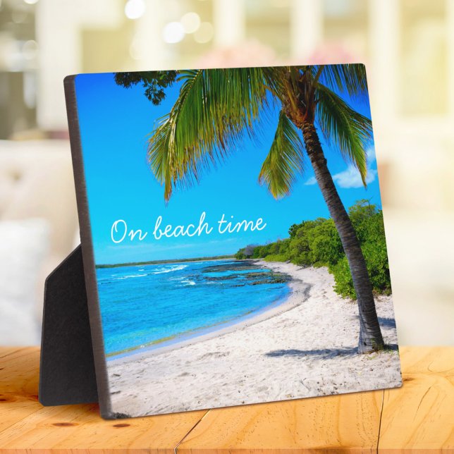Placa Expositora Palm Tree Hawaii Sandy Beach Photo "On Beach Time" (Subido por el creador)