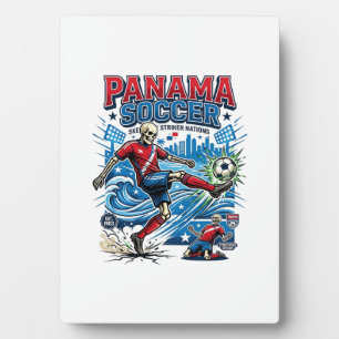 Placa Expositora Panamá Fútbol Esqueleto Delantero Naciones Cartel 