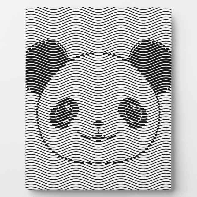 Placa Expositora Panda Bear Face On Wave Pattern (Frente)