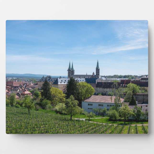 Placa Expositora Panorama del casco antiguo de Bamberg, Alemania (Frente)