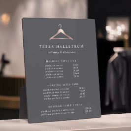 Placa Expositora Pantalla de precios/servicios de colgador de ropa 