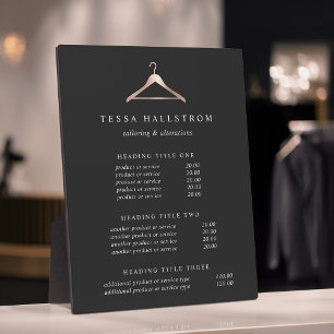 Placa Expositora Pantalla de precios/servicios de colgador de ropa