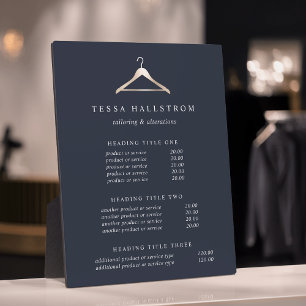 Placa Expositora Pantalla de Precios/Servicios de colgador de ropa 