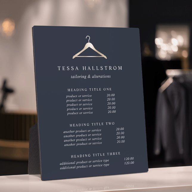 Placa Expositora Pantalla de Precios/Servicios de colgador de ropa  (Subido por el creador)