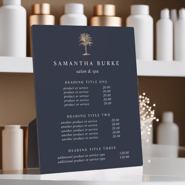 Placa Expositora Pantalla De Precios/Servicios De La Paleta De Faux (Subido por el creador)