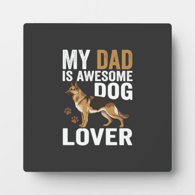 Placa Expositora Papá Amante De Perros Es Increíble (Frente)