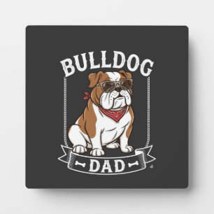 Placa Expositora Papa Bulldog Perro Gafas de sol Bandana