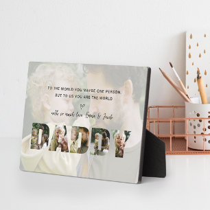 Placa Expositora Papá Collage de fotos se llama Día del Padre