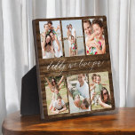 Placa Expositora Papá de la familia - Collage de fotos de la madera<br><div class="desc">Celebra a tu padre con el Collage de fotos Plaque del Día del Padre "Mejor Papá Nunca", un sincero homenaje al hombre que significa el mundo para ti. Esta placa de excelente fabricación presenta un collage de fotos de personalizable de alta calidad, que le permite mostrar recuerdos y momentos especiales....</div>