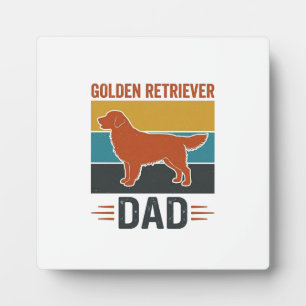 Placa Expositora Papá Golden Retriever Diseño Vintage Amante Perros