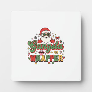Placa Expositora Papá Noel con envoltorio gánster Navidad