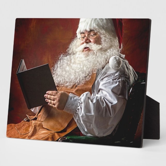 Placa Expositora Papá Noel lee el libro (Lado)