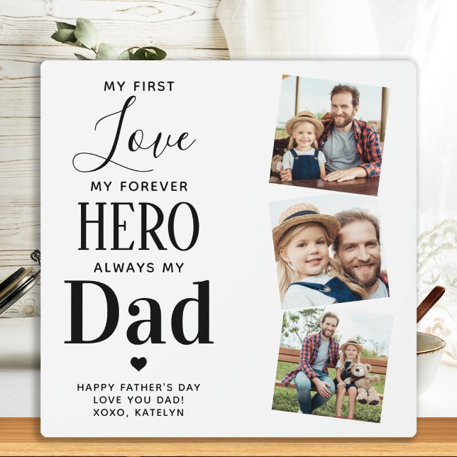 Placa Expositora Papá Primero Amor Por Siempre Héroe Personalizado  (Subido por el creador)