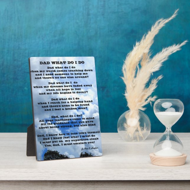 Placa Expositora PAPÁ QUÉ HAGO EL poema Plaque (Lado)