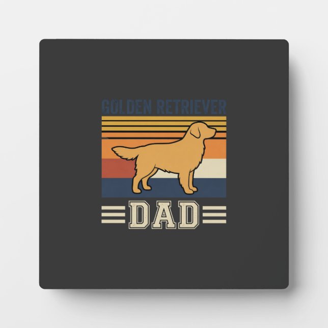 Placa Expositora Papá Retriever Dorado Perro Retro (Frente)