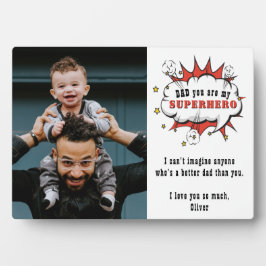 Placa Expositora Papá Superhéroe Personalizado discurso burbuja día