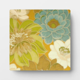 Placa Expositora Papel de fondo floral vintage, verde turquesa y ma