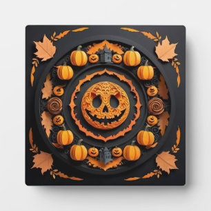 Placa Expositora Papel de Halloween Mandala