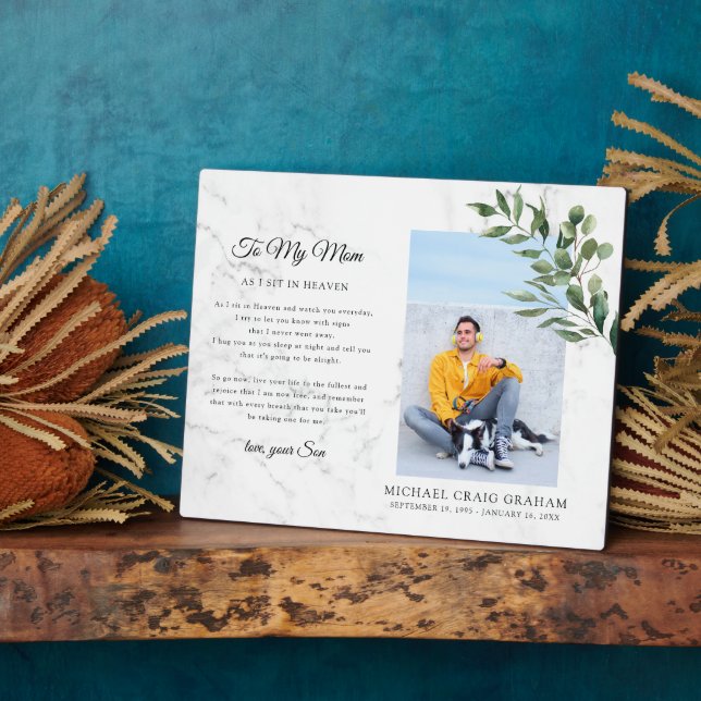 Placa Expositora Para mi mamá | Foto conmemor (Lado)