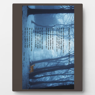 Placa Expositora Parada por The Woods de Robert Frost