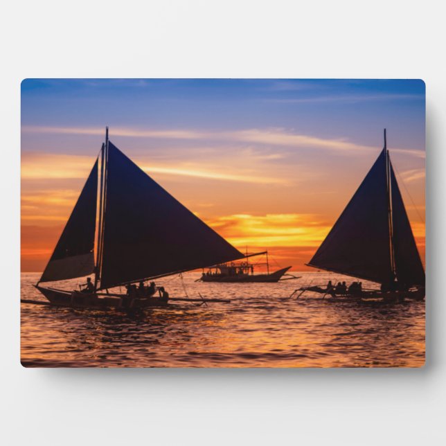 Placa Expositora Paraw Sailing At Sunset |Phillipines (Frente)