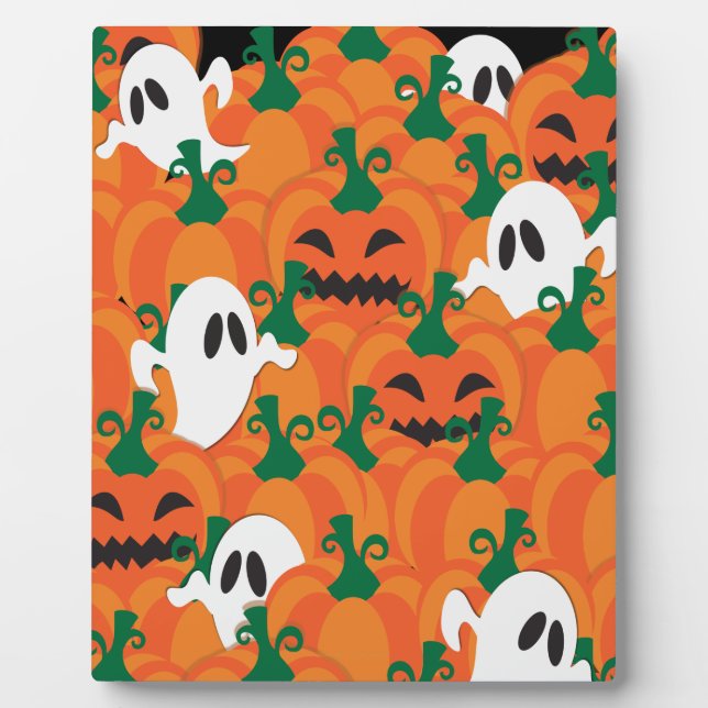 Placa Expositora Parche Halloween Ghosts Haunted Pumpkin (Frente)