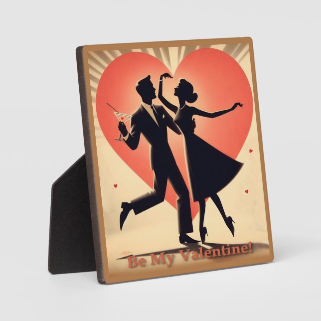 Placa Expositora Pareja de baile de San Valentín de mediados de sig (Anverso)