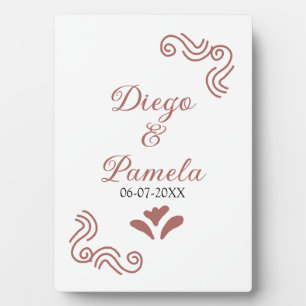 Placa Expositora Pareja de boda española rústica negra de terracota