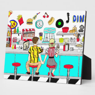 Placa Expositora Pareja de los años 1950 sosteniendo manos en la ce