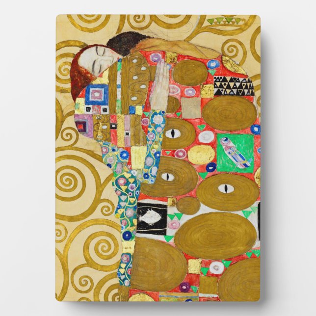 Placa Expositora Pareja de Nouveau Cumplimiento de Gustav Klimt (Frente)