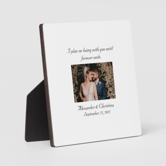 Placa Expositora Parejas "Para siempre" Elegante Cita De Amor  (Anverso)