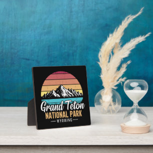 Placa Expositora Parque Nacional Grand Teton Wyoming EE. UU. Vintag
