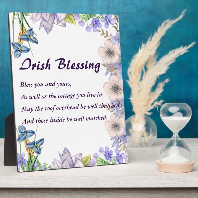 Placa Expositora Pastel Blue Floral Lilac Irish Blessyer (Lado)