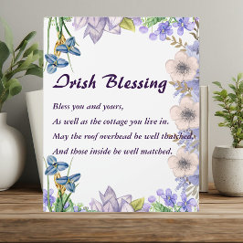 Placa Expositora Pastel Blue Floral Lilac Irish Blessyer